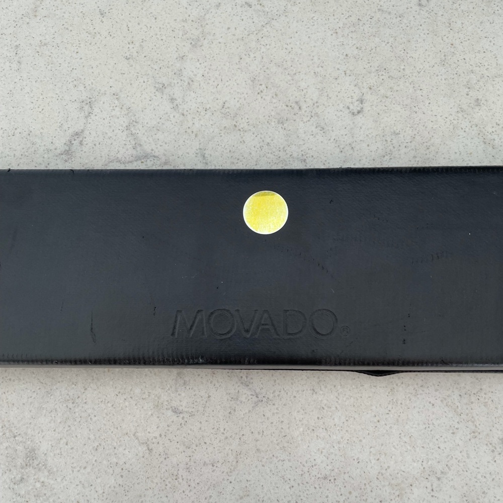 MOVADO The Museum Watch black leather & gold accents excellent condition! - Picture 3 of 10